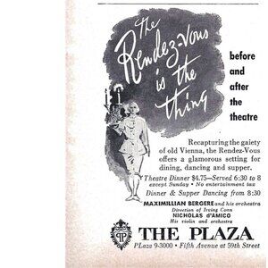 Plaza NYC Maximilian Bergere Orchestra Advertisement 1960s Vintage Print Ad